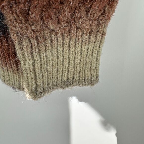 Zara Womens Cable Knit Sweater Size L Multicolor Stripes Soft Cozy Fisherman - Picture 8 of 9